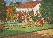 Jozsef Rippl-Ronai Manor-house at Kortvelyes USA oil painting artist